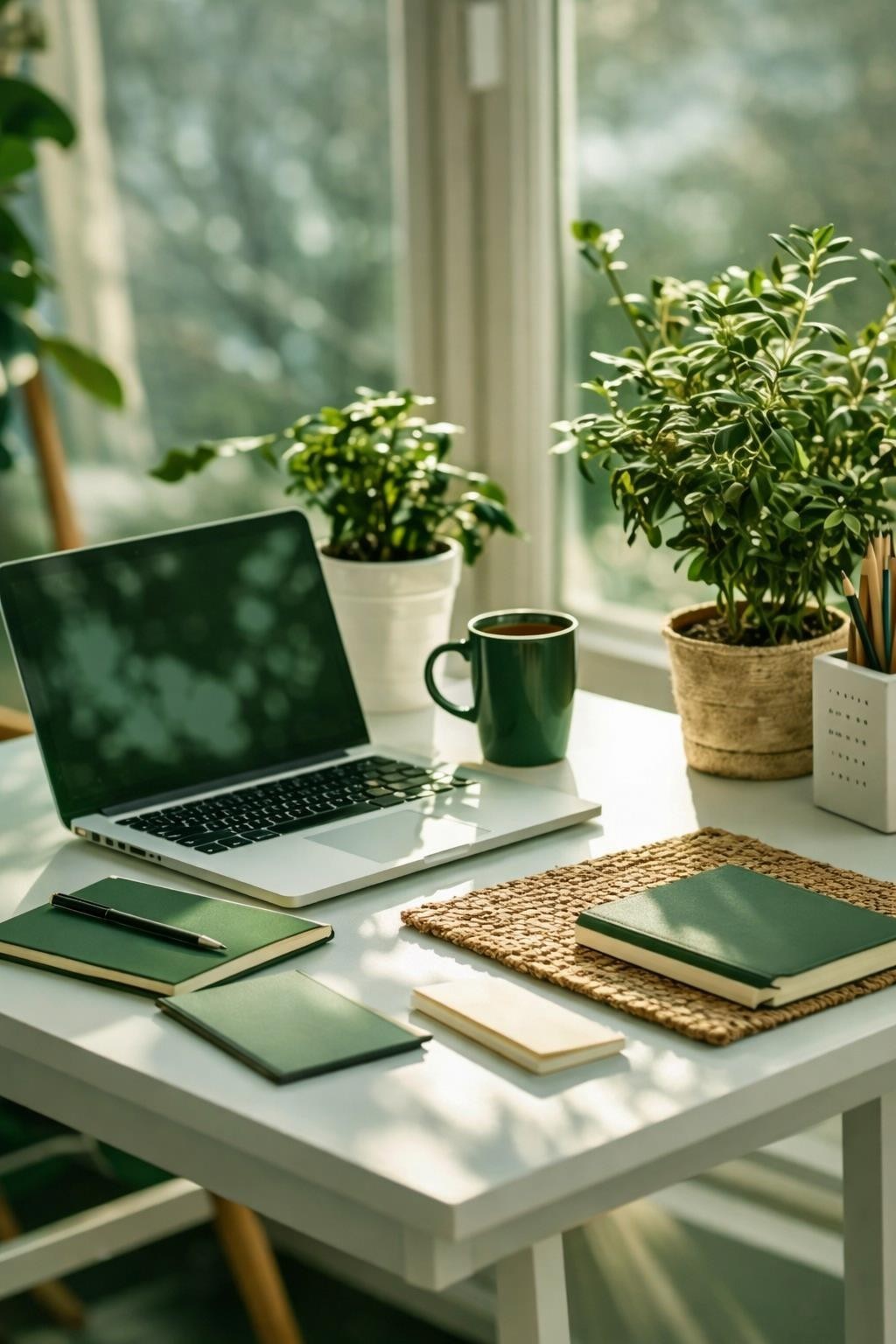 Soft, calming therapy space with plants and natural light